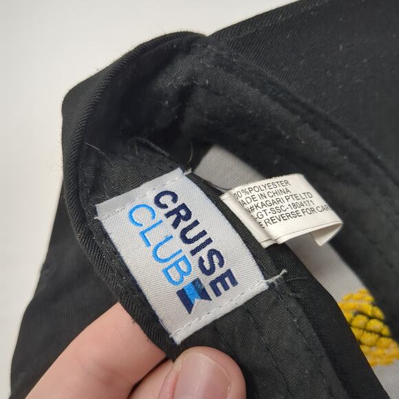 Pineapple Strapback Baseball Cap Black OS Adjustable Embroidered Cruise Club - Picture 10 of 10